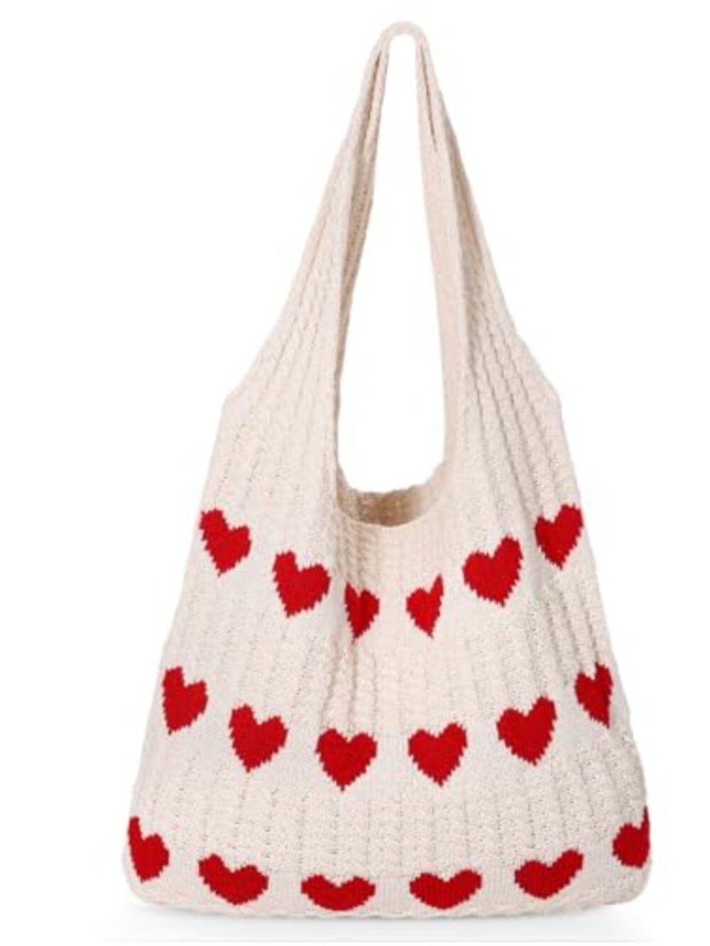 Crochet Beach Tote Bag for Women Knit Summer Vacation Shoulder Handbag Large
